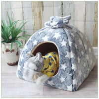 HKM-6520125 Enclosed Warm Yurt for Small Pets - Dual-Purpose Cat and Dog Nest