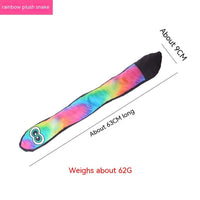 HKM-6520893 Rainbow Plush Long Eye Snake Pet Toy with Pull-Resistant Chew Feature