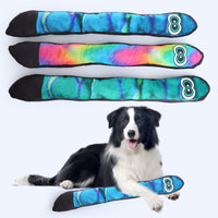 HKM-6520893 Rainbow Plush Long Eye Snake Pet Toy with Pull-Resistant Chew Feature