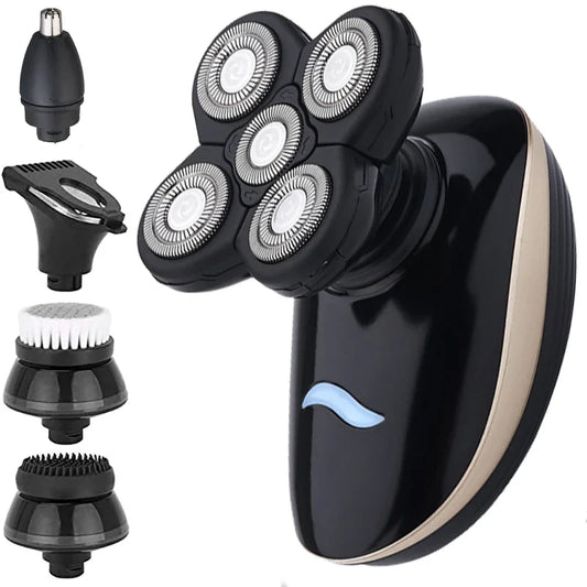 HKM-652179 Cordless 5D Electric Shaver for Men - Waterproof, 5-in-1 Head Shaver with Travel Lock and Stainless Steel Blades