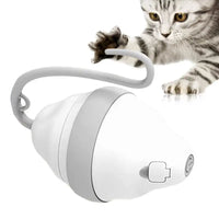 HKM-652307 Rolling Mouse Cat Toy Automatic Moving Mouses Glow Feather Electric Teasing Stick Lrregular Running Pet Products