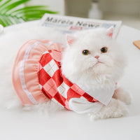 HKM-6524221 Fashionable Two-Pod Pet Skirts in Red and Blue Checkered Patterns for Small to Extra-Large Dogs