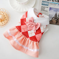 HKM-6524221 Fashionable Two-Pod Pet Skirts in Red and Blue Checkered Patterns for Small to Extra-Large Dogs