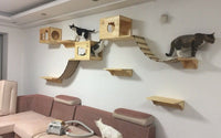 HKM-6525117 Wall-Mounted Solid Wood Cat Litter Box - Available in Two Sizes