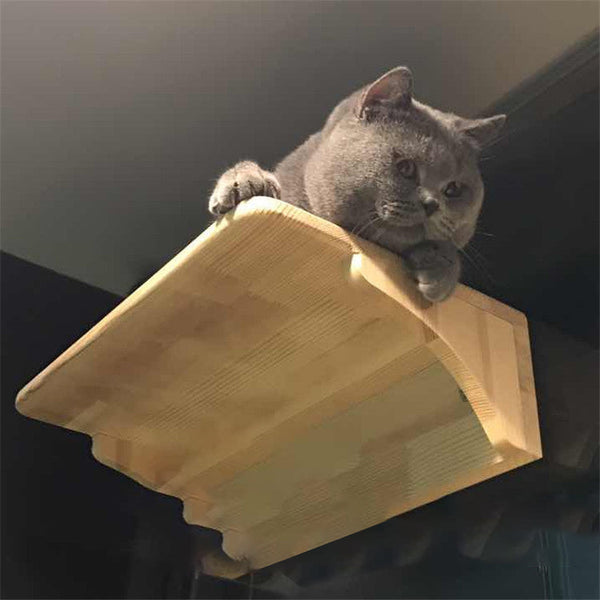 HKM-6525117 Wall-Mounted Solid Wood Cat Litter Box - Available in Two Sizes