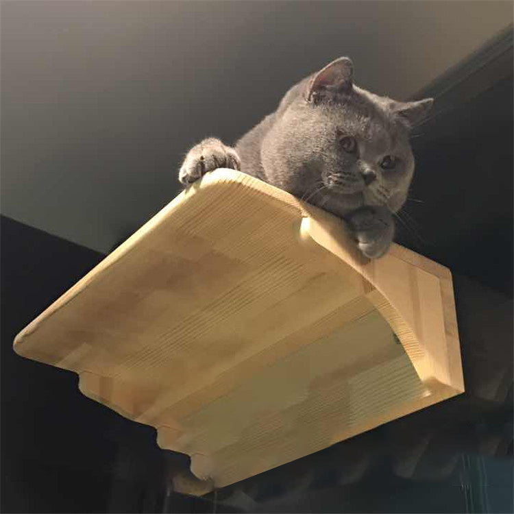 HKM-6525117 Wall-Mounted Solid Wood Cat Litter Box - Available in Two Sizes