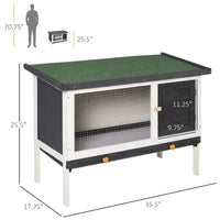 HKM-6525501 Outdoor Wooden Rabbit Hutch with Slide-out Tray and Openable Roof for Small Pets