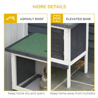 HKM-6525501 Outdoor Wooden Rabbit Hutch with Slide-out Tray and Openable Roof for Small Pets