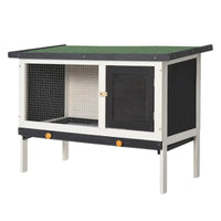 HKM-6525501 Outdoor Wooden Rabbit Hutch with Slide-out Tray and Openable Roof for Small Pets