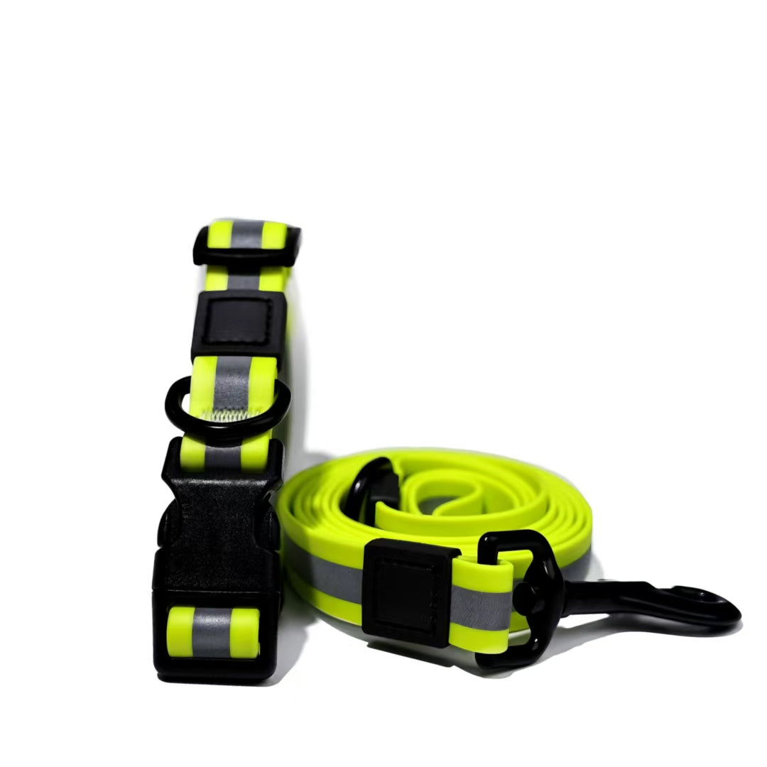 HKM-6525629 Reflective Dog Leash Set with Waterproof and Odor-Resistant Material for Enhanced Nighttime Visibility