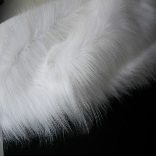 HKM-652691 Plush White Decorative Blanket for All Genders, Soft Viscose Fabric, Thick Design