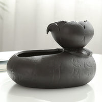 HKM-6527677 Automatic Cat Feeder and Water Dispenser - 19x10.5x20 cm Resin Design