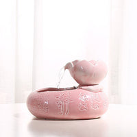 HKM-6527677 Automatic Cat Feeder and Water Dispenser - 19x10.5x20 cm Resin Design