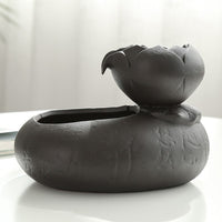 HKM-6527677 Automatic Cat Feeder and Water Dispenser - 19x10.5x20 cm Resin Design