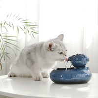 HKM-6527677 Automatic Cat Feeder and Water Dispenser - 19x10.5x20 cm Resin Design