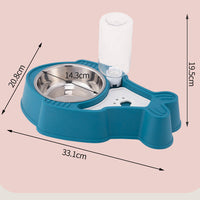 HKM-6527805 Pet 2-in-1 Automatic Drinking Bowl with Moisture Proof Design - Eco-Friendly PP Material in Blue, Pink or Green