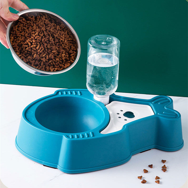 HKM-6527805 Pet 2-in-1 Automatic Drinking Bowl with Moisture Proof Design - Eco-Friendly PP Material in Blue, Pink or Green