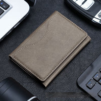HKM-652883 Leather Tri-fold Magnetic Wallet Card Holder for Apple - Embossed Design, Various Colors Available