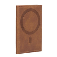HKM-652883 Leather Tri-fold Magnetic Wallet Card Holder for Apple - Embossed Design, Various Colors Available