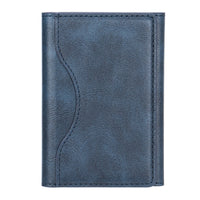 HKM-652883 Leather Tri-fold Magnetic Wallet Card Holder for Apple - Embossed Design, Various Colors Available