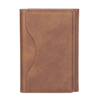 HKM-652883 Leather Tri-fold Magnetic Wallet Card Holder for Apple - Embossed Design, Various Colors Available