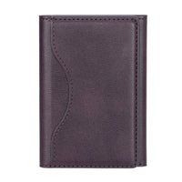 HKM-652883 Leather Tri-fold Magnetic Wallet Card Holder for Apple - Embossed Design, Various Colors Available