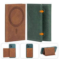 HKM-652883 Leather Tri-fold Magnetic Wallet Card Holder for Apple - Embossed Design, Various Colors Available