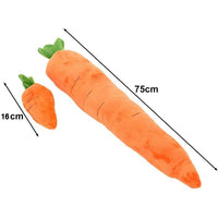 HKM-6529085 Soft Squeaky Carrot-Shaped Plush Toy for Dogs - Bite-Resistant & Comfortable