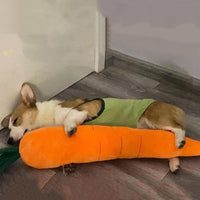 HKM-6529085 Soft Squeaky Carrot-Shaped Plush Toy for Dogs - Bite-Resistant & Comfortable