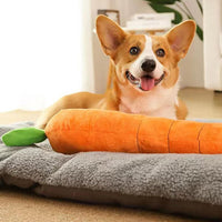 HKM-6529085 Soft Squeaky Carrot-Shaped Plush Toy for Dogs - Bite-Resistant & Comfortable