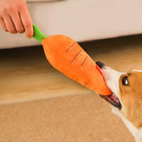 HKM-6529085 Soft Squeaky Carrot-Shaped Plush Toy for Dogs - Bite-Resistant & Comfortable