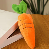 HKM-6529085 Soft Squeaky Carrot-Shaped Plush Toy for Dogs - Bite-Resistant & Comfortable