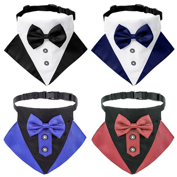 HKM-6529597 Stylish Pet Collar Triangle Scarf - Black/White, Blue/White, Red/Black, Blue/Black, Polyester