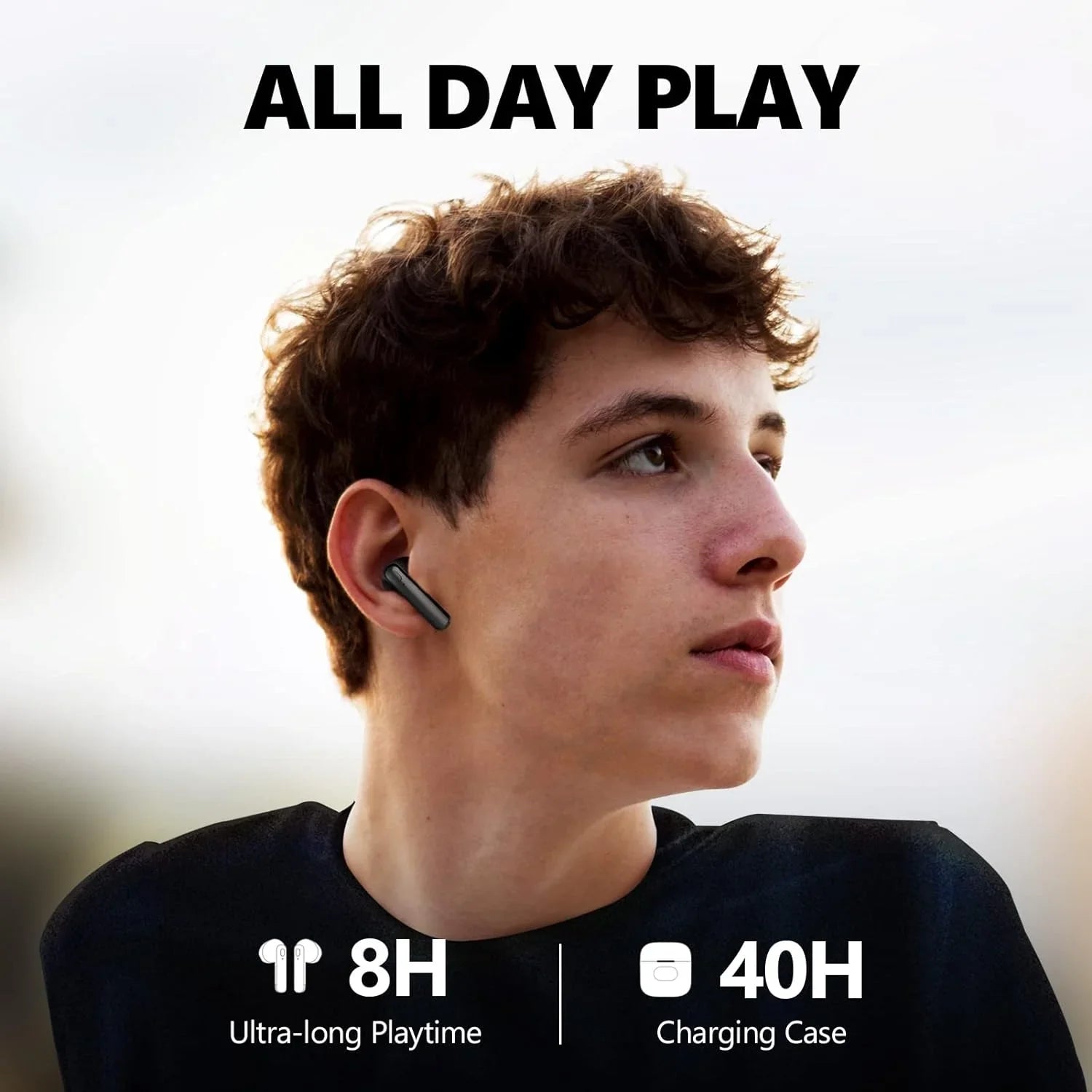 HKM-653011 Wireless Gaming Earbuds with LED Battery Display and Sport-Ready Design