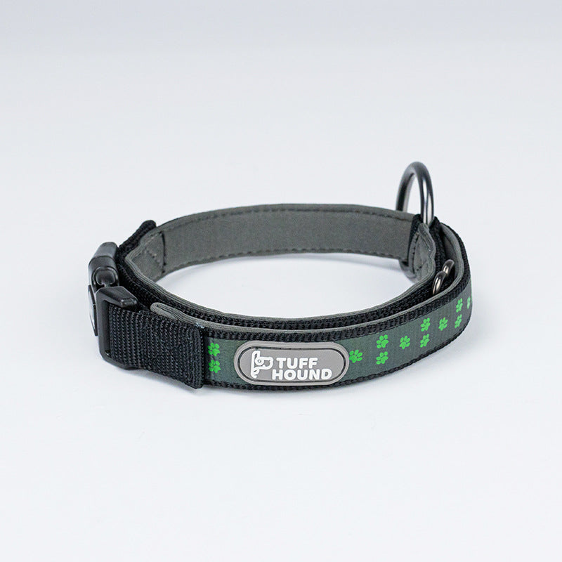 HKM-6530877 Reflective Holographic Dog Leash, Durable Nylon Webbing in Purple, Orange, or Black