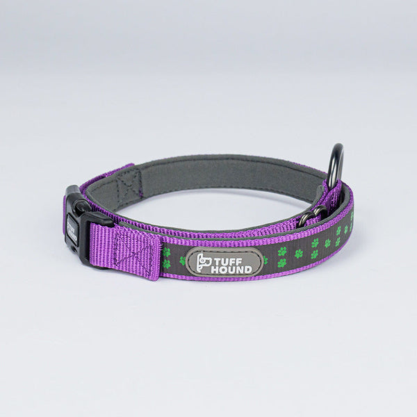 HKM-6530877 Reflective Holographic Dog Leash, Durable Nylon Webbing in Purple, Orange, or Black