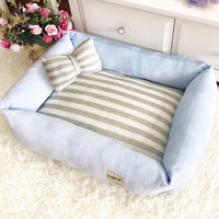 HKM-6531645 Removable Washable Velvet Pet Nest - Soft Flannel with Waterproof Non-Slip Bottom in Pink, Purple, or Blue