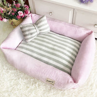 HKM-6531645 Removable Washable Velvet Pet Nest - Soft Flannel with Waterproof Non-Slip Bottom in Pink, Purple, or Blue