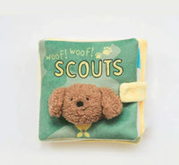 HKM-6532413 Plush Green Cloth Book Toy for Dogs with Sound and Smell Features