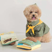 HKM-6532413 Plush Green Cloth Book Toy for Dogs with Sound and Smell Features
