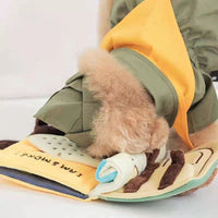 HKM-6532413 Plush Green Cloth Book Toy for Dogs with Sound and Smell Features