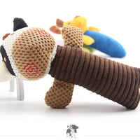 HKM-6537021 Plush Sound Toy Set – Yellow Puppy, Coffee Calf, Green Frog (Varied Sizes)