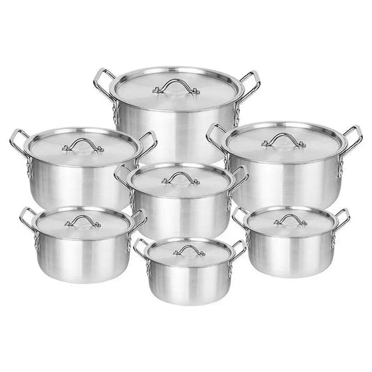 HKM-653715 Durable Stainless Steel Non-Stick Cookware Set - 5/7 Pieces Induction Compatible Pots and Pans for Modern Cooking