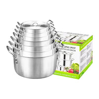 HKM-653715 Durable Stainless Steel Non-Stick Cookware Set - 5/7 Pieces Induction Compatible Pots and Pans for Modern Cooking