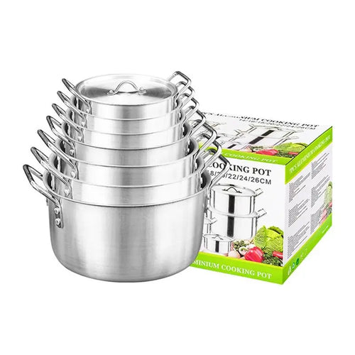 HKM-653715 Durable Stainless Steel Non-Stick Cookware Set - 5/7 Pieces Induction Compatible Pots and Pans for Modern Cooking