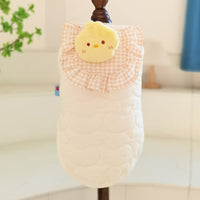 HKM-6537917 Cat Small Square Towel Vest in Quilted Cotton with Cotton Velvet Lining - Available in Yellow, Pink, Beige, Sizes XS-XL