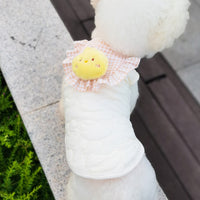 HKM-6537917 Cat Small Square Towel Vest in Quilted Cotton with Cotton Velvet Lining - Available in Yellow, Pink, Beige, Sizes XS-XL