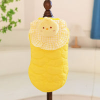 HKM-6537917 Cat Small Square Towel Vest in Quilted Cotton with Cotton Velvet Lining - Available in Yellow, Pink, Beige, Sizes XS-XL