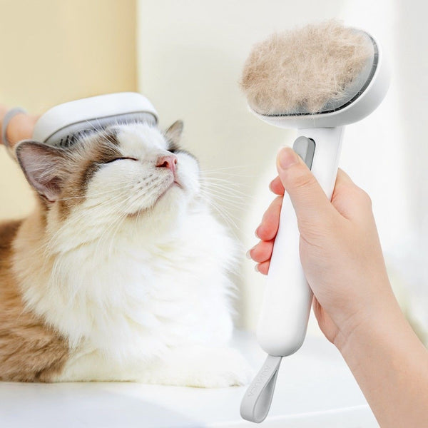 HKM-6538941 One-Button Cat Hair Comb Cleaner in White