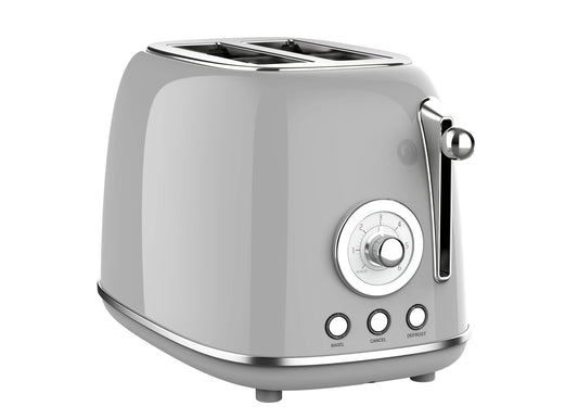 HKM-653907 Retro 2-Slice Toaster, Customizable Colour Options for Breakfast Preparation